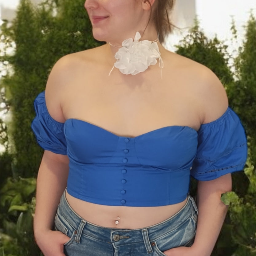 Blue Partay Crop Top