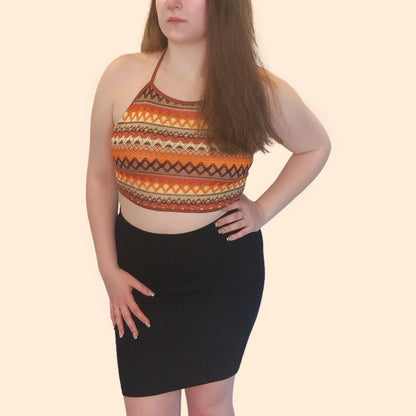 Orange Crochet Halter Top